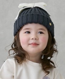 petit main（プティマイン）の「リボンニット帽（ニットキャップ/ビーニー）」