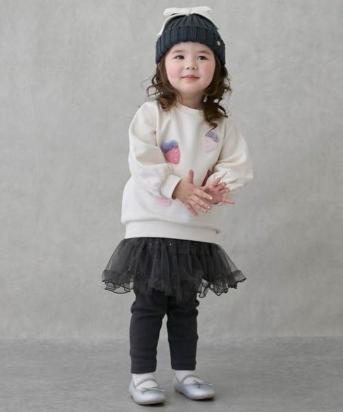 petit main（プティマイン）の「リボンニット帽（ニットキャップ/ビーニー・キッズ・ピンク/アイボリー/ブラック・L/M）」の5枚目の写真