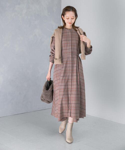 URBAN RESEARCH ROSSO WOMEN（アーバンリサーチ　ロッソ）の「『WEB限定』イレギュラーヘムワンピース（ワンピース・レディース・ネイビー/ブラウン/グレー・FREE）」の7枚目の写真