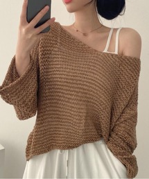 透かし編み ゆったり 薄手 ニット