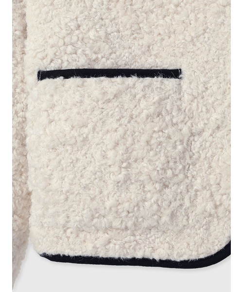 ECOPELパイピングボアジャケット（ノーカラージャケット）｜anuans（ア