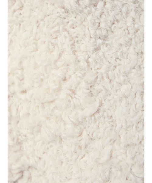 anuans（アニュアンス）の「ECOPELパイピングボアジャケット（ノーカラージャケット・レディース・ダークブラウン/アイボリー・SMALL/MEDIUM）」の19枚目の写真