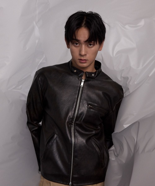 THE CLE(ザクレ)の「SINGLE RIDERS JACKET / シングルライダースジャケット【シングル】【ライダース】 ライダースジャケット アウター メンズ(ライダースジャケット・メンズ・ダークブラウン・2/1)」の20枚目の写真