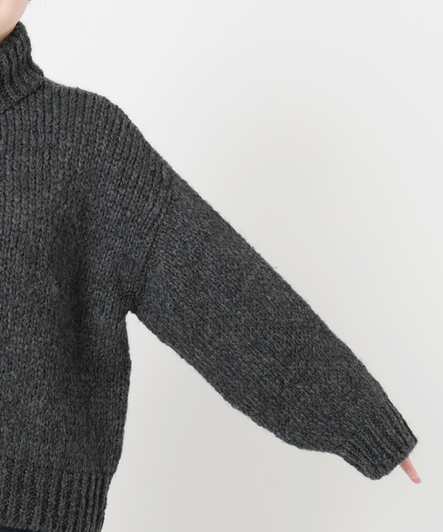 TRICOTS JEAN MARC（トリコットジーンマルク）の「TRICOTS JEAN MARC SLOBE別注 ジップカーディガン PRESTON（カーディガン/ボレロ・レディース・ネイビー/チャコールグレー・FREE）」の20枚目の写真