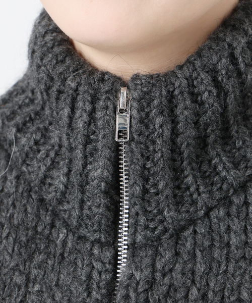 TRICOTS JEAN MARC（トリコットジーンマルク）の「TRICOTS JEAN MARC SLOBE別注 ジップカーディガン PRESTON（カーディガン/ボレロ・レディース・ネイビー/チャコールグレー・FREE）」の22枚目の写真
