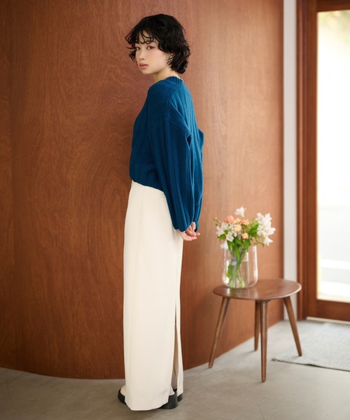 LAULEN(ローレン)の「wool wide lib short knit /ウールワイドリブコンパクトニットプルオーバー(ニット/セーター・レディース・ブルー/チャコールグレー/アイボリー・FREE)」の10枚目の写真