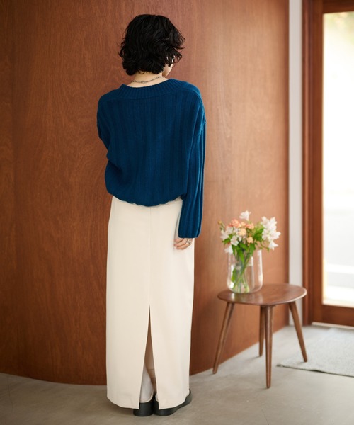 LAULEN(ローレン)の「wool wide lib short knit /ウールワイドリブコンパクトニットプルオーバー(ニット/セーター・レディース・ブルー/チャコールグレー/アイボリー・FREE)」の12枚目の写真