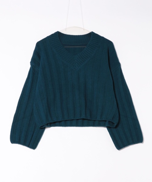 LAULEN(ローレン)の「wool wide lib short knit /ウールワイドリブコンパクトニットプルオーバー(ニット/セーター・レディース・ブルー/チャコールグレー/アイボリー・FREE)」の18枚目の写真