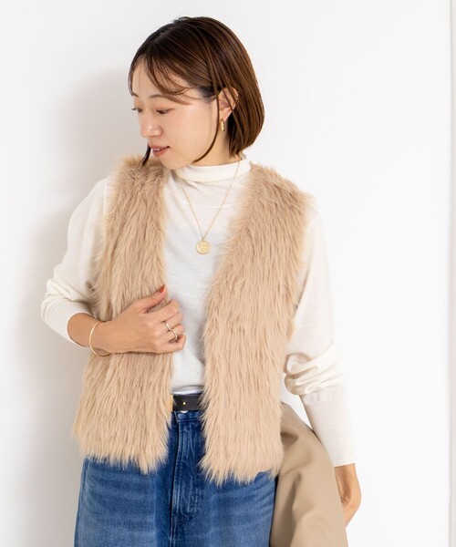 セール】【MARILYN MOON/マリリーンムーン】2WAYシャギーファーベスト