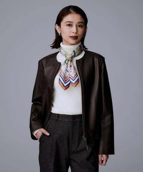 セール】【着丈短め/柔らかな質感】ラムレザージャケット（ライダース