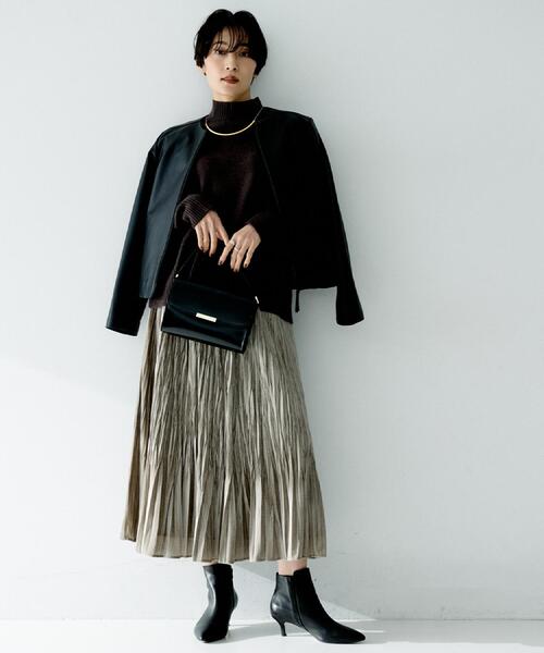 セール】【着丈短め/柔らかな質感】ラムレザージャケット（ライダース