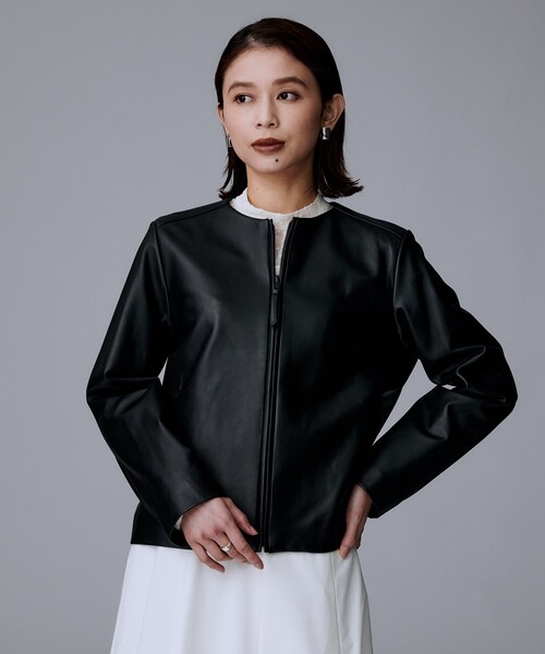 UNTITLED ブラックレザー ジャケット 44美品 blueblue-brand_241007-y15bl001500