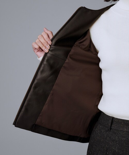 セール】【着丈短め/柔らかな質感】ラムレザージャケット（ライダース