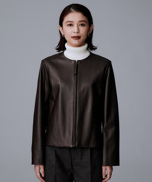 セール】【着丈短め/柔らかな質感】ラムレザージャケット（ライダース