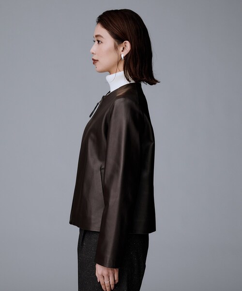 セール】【着丈短め/柔らかな質感】ラムレザージャケット(ライダース セール】【着丈短め/柔らかな質感】ラムレザージャケット(ライダース