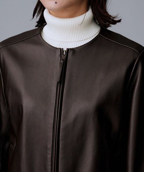 セール】【着丈短め/柔らかな質感】ラムレザージャケット（ライダース