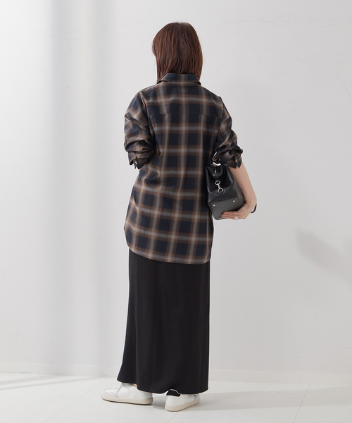 journal standard L'essage（ジャーナルスタンダードレサージュ）の「《追加》チェックシャツ（シャツ/ブラウス・レディース・ブラック/オレンジ・FREE）」の5枚目の写真