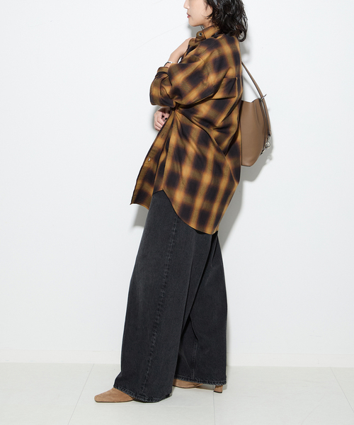 journal standard L'essage（ジャーナルスタンダードレサージュ）の「《追加》チェックシャツ（シャツ/ブラウス・レディース・ブラック/オレンジ・FREE）」の11枚目の写真