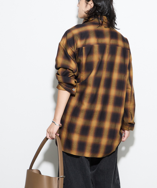 journal standard L'essage（ジャーナルスタンダードレサージュ）の「《追加》チェックシャツ（シャツ/ブラウス・レディース・ブラック/オレンジ・FREE）」の15枚目の写真