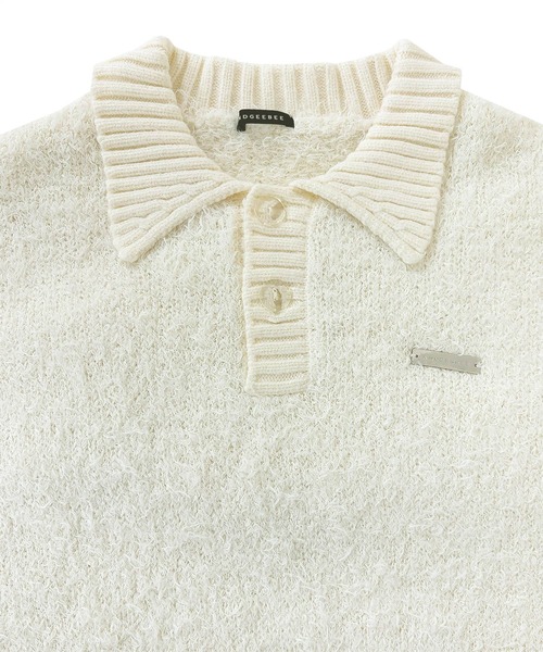 ANDGEEBEE（アンジービー）の「UNISEX ルーズポロニット（ニット/セーター・レディース・アイボリー/ブルー・FREE）」の10枚目の写真