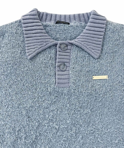 ANDGEEBEE（アンジービー）の「UNISEX ルーズポロニット（ニット/セーター・レディース・アイボリー/ブルー・FREE）」の19枚目の写真