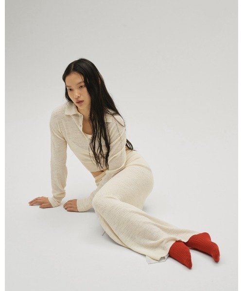 TODAYFUL(トゥデイフル)の「Layered Polo Knit(ニット/セーター・レディース・チョコ/キナリ/ダークグレー・FREE)」の16枚目の写真