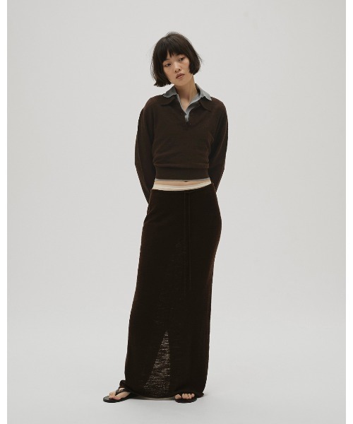 TODAYFUL(トゥデイフル)の「Layered Polo Knit(ニット/セーター・レディース・チョコ/キナリ/ダークグレー・FREE)」の19枚目の写真