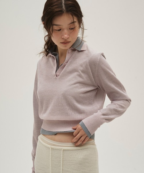 TODAYFUL(トゥデイフル)の「Layered Polo Knit(ニット/セーター・レディース・チョコ/キナリ/ダークグレー・FREE)」の22枚目の写真