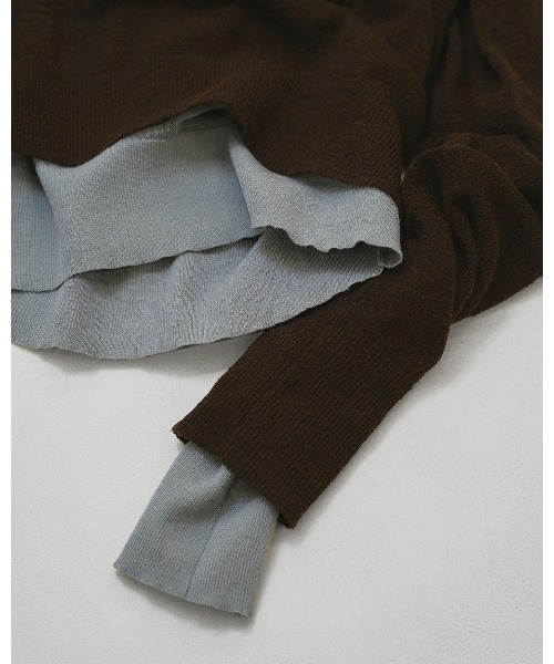 TODAYFUL(トゥデイフル)の「Layered Polo Knit(ニット/セーター・レディース・チョコ/キナリ/ダークグレー・FREE)」の9枚目の写真