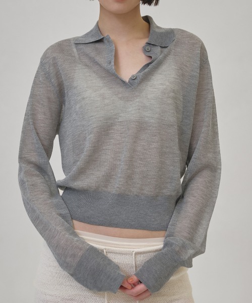 TODAYFUL Layered Polo Knit グレー Layered Polo Knit（ニット/セーター）｜TODAYFUL（トゥデイフル）の
