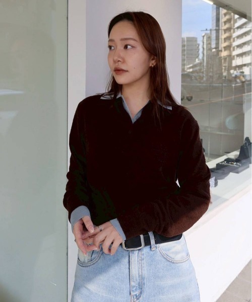 todayful Layered Polo Knit チョコ トゥデイフル Layered Polo Knit（ニット/セーター）｜TODAYFUL（トゥデイフル）の