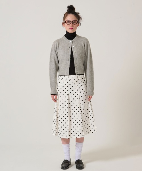 TINA:JOJUN(ティーナジョジュン)の「ドット柄 プリーツスカート TINA:JOJUN(スカート・レディース・カーキ/ホワイト/ベージュ・S/M)」の16枚目の写真