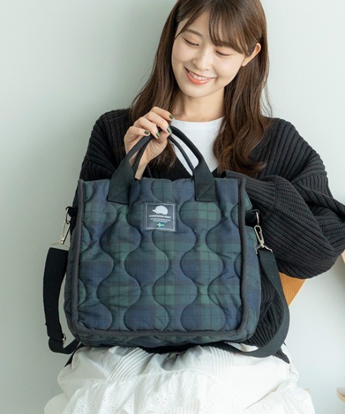 SCANDINAVIAN FOREST（スカンジナビアン・フォレスト）の「キルティング2wayトートバッグ（トートバッグ・レディース・グレー/グリーン系その他/ブラック・FREE）」の3枚目の写真