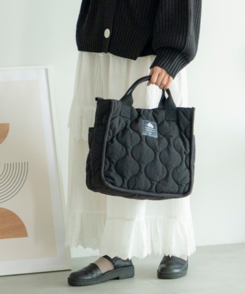 SCANDINAVIAN FOREST（スカンジナビアン・フォレスト）の「キルティング2wayトートバッグ（トートバッグ・レディース・グレー/グリーン系その他/ブラック・FREE）」の2枚目の写真