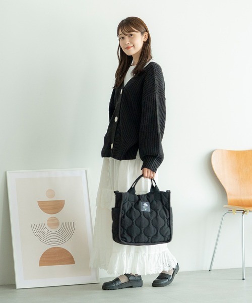 SCANDINAVIAN FOREST（スカンジナビアン・フォレスト）の「キルティング2wayトートバッグ（トートバッグ・レディース・グレー/グリーン系その他/ブラック・FREE）」の6枚目の写真