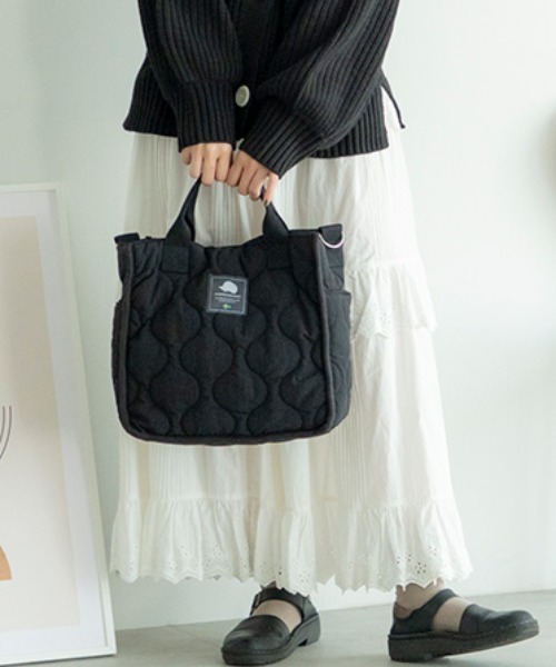 SCANDINAVIAN FOREST（スカンジナビアン・フォレスト）の「キルティング2wayトートバッグ（トートバッグ・レディース・グレー/グリーン系その他/ブラック・FREE）」の5枚目の写真