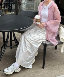 メタリックストレートスカート