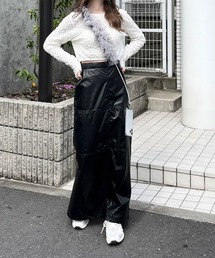 メタリックストレートスカート