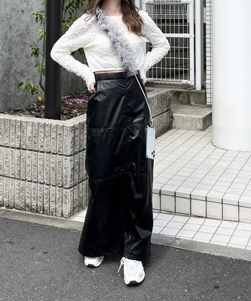 Flugge（フラッジー）の「メタリックストレートスカート（スカート・レディース・ブラック/ホワイト・FREE）」の2枚目の写真