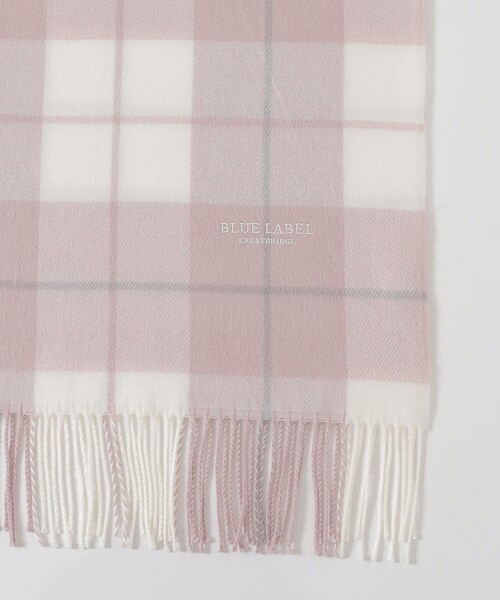 BLUE LABEL CRESTBRIDGE（ブルーレーベルクレストブリッジ）の「アクリルチェックストール（マフラー・レディース・ブルー系その他2/ライトピンク/ネイビー・FREE）」の8枚目の写真
