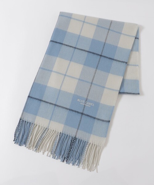 BLUE LABEL CRESTBRIDGE（ブルーレーベルクレストブリッジ）の「アクリルチェックストール（マフラー・レディース・ブルー系その他2/ライトピンク/ネイビー・FREE）」の5枚目の写真