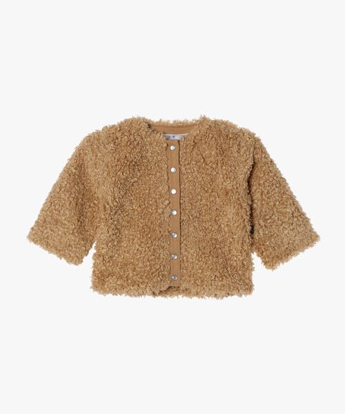 agnes b.(アニエスベー)の「【Outlet】ベビー ファー 長袖 カーディガンプレッション(カーディガン/ボレロ・キッズ・ベージュ・18M/1YEAR/2YEAR)」の1枚目の写真