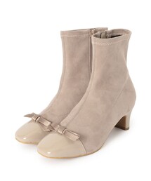 couture brooch | ドッキングデザインリボンストレッチブーツ(ブーツ)