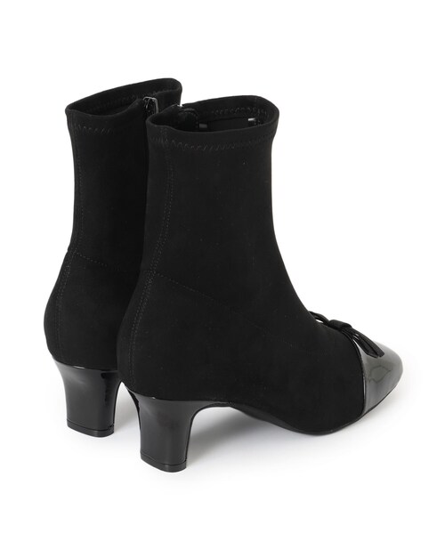 couture brooch（クチュールブローチ）の「ドッキングデザインリボンストレッチブーツ（ブーツ・レディース・ブラック/サンドベージュ・35/45）」の7枚目の写真