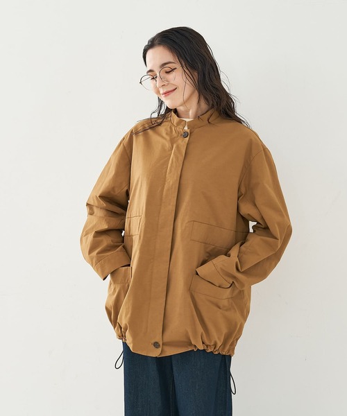 collex（コレックス）の「ギャザージップアップブルゾン（ブルゾン・レディース・ダークベージュ/ブラック・フリー）」の2枚目の写真