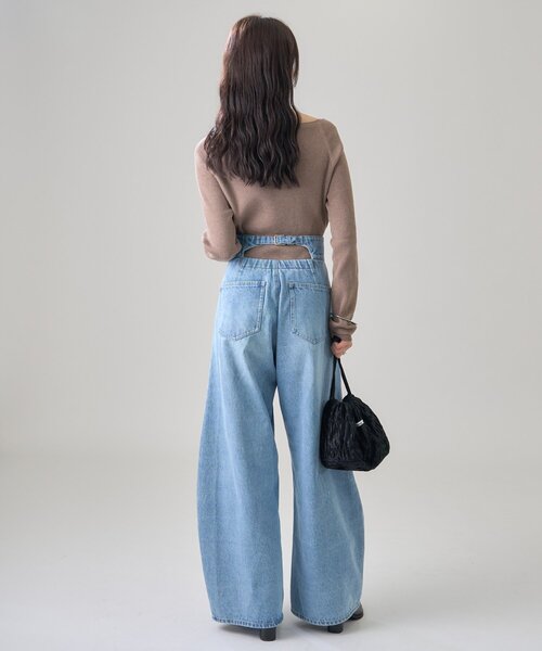 mystic(ミスティック)の「【4色展開◎】プレート付きクルーリブニット(ニット/セーター・レディース・ブラック/ブラウン/グレー/アイボリー・FREE)」の5枚目の写真