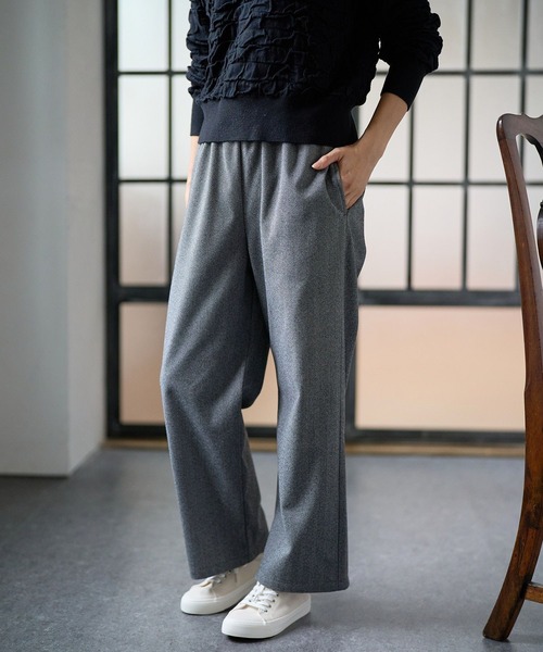 FOUND GOOD（ファウンドグッド）の「ジャガードイージーパンツ（その他パンツ・レディース・グレー系/グリーン系8/アイボリー/ブラック/グレー系8/ブラウン系8・M/S/L）」の3枚目の写真