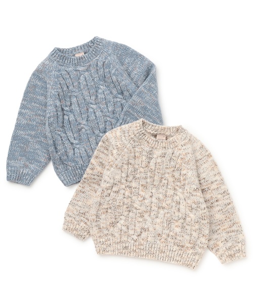 petit main(プティマイン)の「【ウォッシャブル】MIX糸ニット(ニット/セーター・キッズ・ベージュ/ブルー・M/L/S)」の14枚目の写真