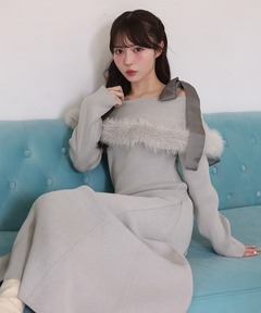 セール】レースノーカラーレイヤーワンピース(結婚式/入学式/卒業式