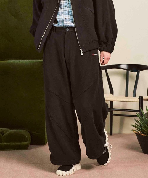 MAISON SPECIAL(メゾンスペシャル)の「《UNISEX》POLATEC Wide Fleece Pants/ポーラテックワイドフリースパンツ【MAISON SPECIAL/メゾンスペシャル】■セットアップ対応■(スウェットパンツ・メンズ・ブラック/チャコールグレー/ブラウン・0/1/2)」の1枚目の写真